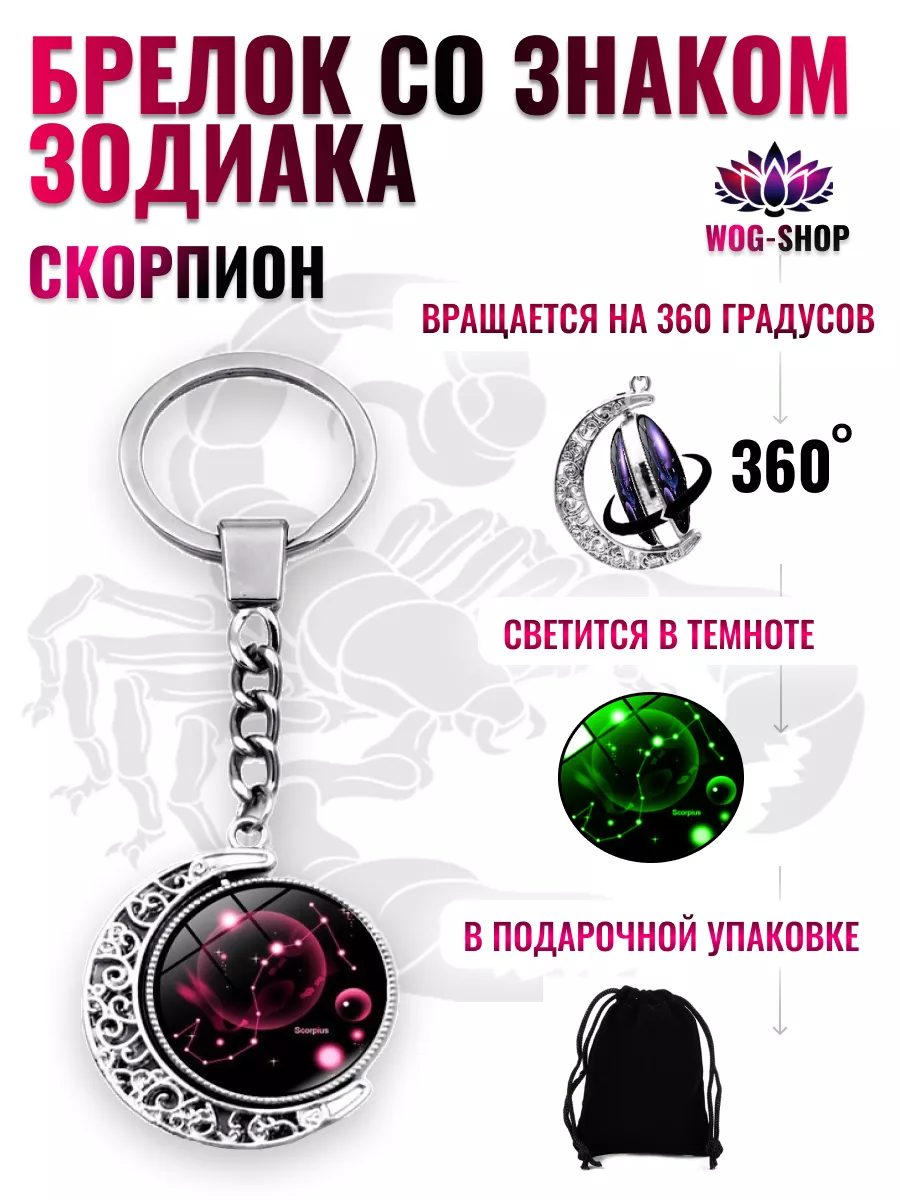 Брелок со знаком зодиака скорпион